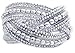 ZAD THICK Braided Silver Beaded Cuff Bracelet title=