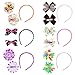 Bundle Monster Interchangeable 3in1 Ribbon Bow Baby Hair Clip Headband Combo Set