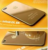 ATT Iphone 4 Back Cover Housing, Gold Mirror Metal Battery Door, Replacemen ....