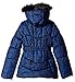 London Fog Big Girls' Printed Puffer Coat with Belt