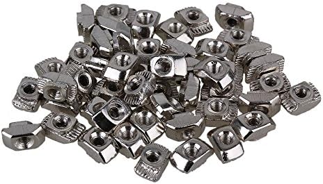 CNBTR Carbon Steel 20 Series European T Sliding Nut Block Slot Nuts Drop In M3 Pack of 50