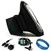 Black SumacLife Moisture Resistant Neoprene Hardcore Workout Armband for Samsung Brightside / Samsung Galaxy Y Pro DUOS / Samsung Galaxy Y DUOS / Samsung GALAXY S WiFi 4.2 / Samsung Galaxy S Blaze 4G (Samsung SGH-T769) + Universal Windshield Phone Mount + SumacLife TM Wisdom Courage Wristband