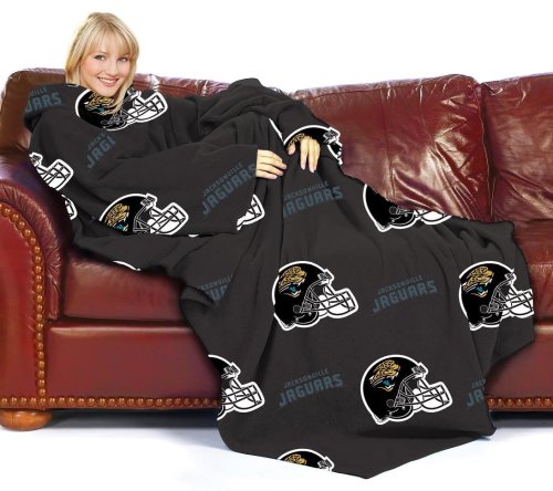 Jacksonville Jaguars Adult Comfy Throw Blanket with Sleeves
