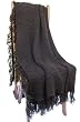 Handmade Natural Fiber Throw in Chocolate and Black Granite (Large)