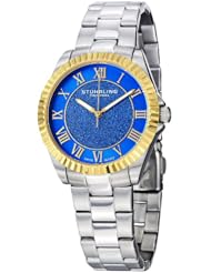 Stuhrling Original Womens 743.03 Vogue Audrey Shimmer Swiss Quartz Gold Tone Stainless Steel Bracelet Watch