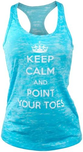 Covet Dance Clothing - Keep Calm and Point Your Toes - Burnout Tank, , Turquoise, X-Large
