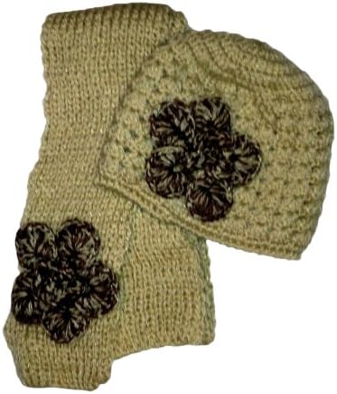 Tom Girls Clothing Girls Flower Knit Scarf Hat Set