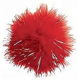 The Gift Wrap Company Fur Bow, Red, 12 Count