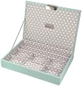 Stackers Stacking Jewelry Box Top Tray with Lid - Pale Blue with Polka Dot Color Soft Lined Interior