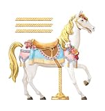 York Wallcoverings York Kids IV JV6280M Carousel Horse Mural, White/Gold