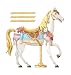 York Wallcoverings York Kids IV JV6280M Carousel Horse Mural, White/Gold