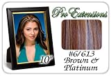 10″ Inch #6/613 Brown w/ Platinum Highlights Pro Extensions Human Hair Extensions