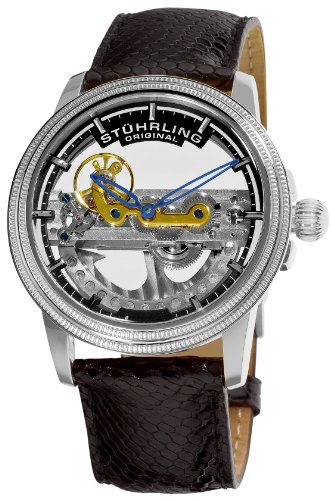 Stuhrling Original Men's 213A.331X13 Classic Limited Edition Saturnalia Bidge Automatic Skeleton Silvertone Watch