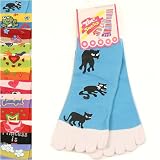 Girls Fun & Funky Fashion Stripe Toe Socks (Fits Ages/Sizes 7-14)