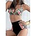 Zmart Women's Two Pieces High Waist floral Print Bikini Swimsuit,Black,L(US 12-14)