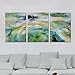 ARTLAND Modern 100% Hand Painted Framed Wall Art Abstract Bright Color Tone 3-Piece Abstract Oil Painting on Canvas Ready to Hang for Living Room for Wall Decor Home Decoration 24x48 inches