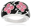 Sterling Silver, Cubic Zirconia, and Enamel Ring by David Sigal
