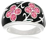 Sterling Silver, Cubic Zirconia and Enamel Ring by David Sigal