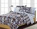 Boys Teen Geometric Blue and Brown Comforter Set