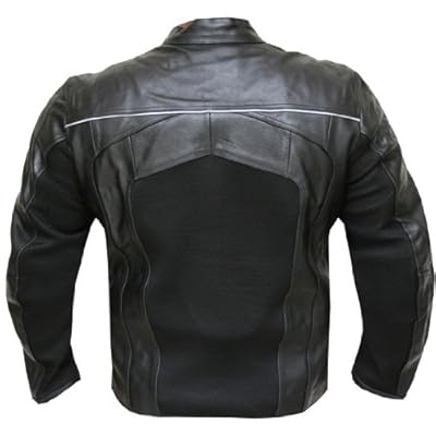 Razer Mens Motorcycle Leather Jacket Armor Black