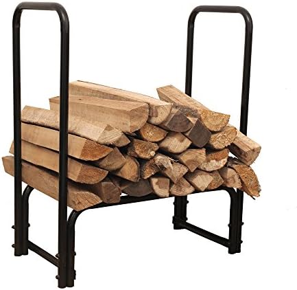 HIO Steel Firewood Rack 28 Inch Small Indoor/Outdoor Fireplace Log Holder