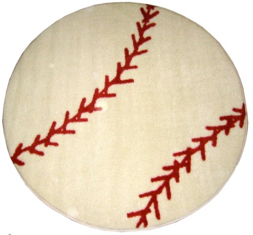 Childrens Toyshop  Toys : LA Rug Baseball 39-Inch Nylon Round Rug