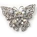 Clear Crystal Filigree Butterfly Brooch