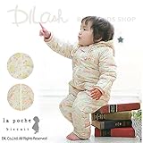 (ラポシェビスキュイ) La poche biscuit木の実柄タフタ中綿ボアジャンプスーツ/ 秋 80 ピンク