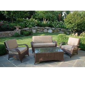 Monterey All Weather Wicker Deep Seating Group - Includes (1) Love Seat, (2) Lounge Chairs, (1)... by
