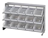 Sloped Pick Rack Shelving - QPRHA-102CL - Bench Rack with Bins