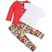 Jastore 3Pcs Baby Girls Flower Clothing Sets Coat+Shirt+Floral Pants