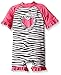 Wippette Girls' Baby Zebra with Heart 1 Piece Swim