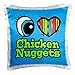 3dRose Bright Eye Heart I Love Chicken Nuggets - Pillow Case, 16 by 16-inch (pc_105956_1)