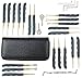 DmsBang 10 Piece Double Sided Car Padlock Key Opener Tool with 24 Piece Leather Packing Titanize Scissors & Single Hook Lock Tool