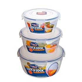 Lock/& Lock Food Storage 3 Bowl Nestable Set