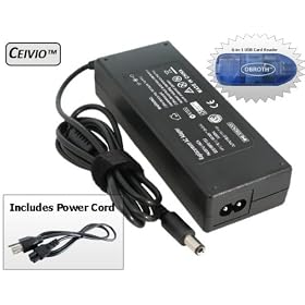 Ceivio(TM) 75W Laptop AC Adapter Battery Charger with Cord for Toshiba Protégé Tablet PC Series. Replaces PA3469U-1ACA - Includes DBROTH USB 6-in-1 SD Card Reader
