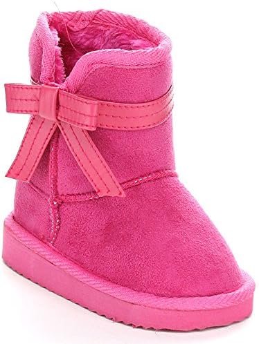 Rck Bella Rossi-1 Kid's Lovely Winter Snow Faux Suede Boots, FUCHSIA,6