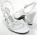White Wedding Slingback Jeweled Knotted Strappy Heels