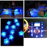 Vktech 12V 10 LED Auto Innenbeleuchtung Fußraum Innenraum Licht mit Zigarretenanzünder Blau