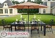 New 2010 13` Tan Patio Umbrella Wooden Market Umbrella Patio Furniture