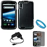 Carbon Fiber 2 Piece Protective Rubberized Crystal Hard Case for AT&T Wirel ....