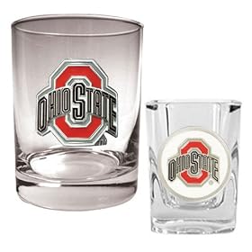 Ohio State Buckeyes NCAA Rocks Glass And Shot Glass Set