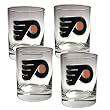 Philadelphia Flyers 4pc Rocks Glass Set - Primary Logo NHL Hockey
