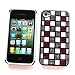 Apple iPhone 4 & 4S Hybrid Diamond Checker Pattern Protector Case, Red & Silver on White