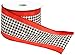 Caffco International Wired Edge Satin Ribbon, Houndstooth