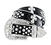 Rhinestone Cross Jeweled Studded Western Cowgirl Belt Black, White