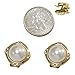 Goldtone Pearl and Rhinestone Clip-On Earrings title=