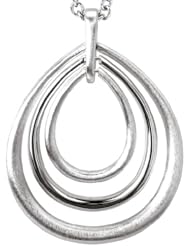 925 Sterling Silver Satin and High-Polish Finish Triple Teardrop Pendant