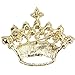 Seasofbeauty Beautiful Fashion Woman Rhinestone Crown Shape Brooch Pin For Party Gold
