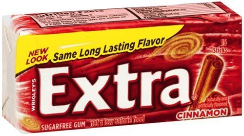 Extra Cinnamon Sugarfree Gum, 15-Stick Plen-T-Paks (Pack of 24) by Wrigley
